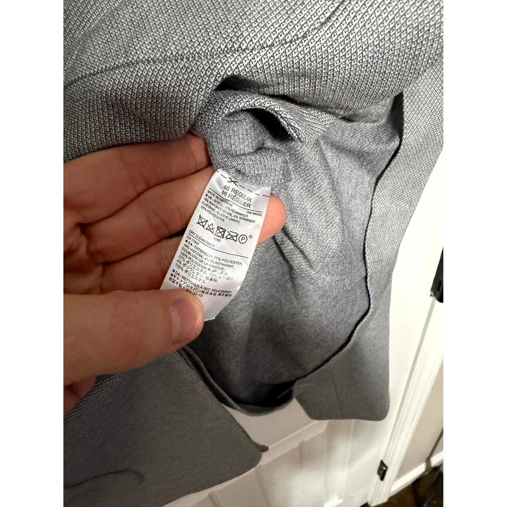 Banana Republic Blazer Mens 46R Knit Sport Coat Grey Textured EUC